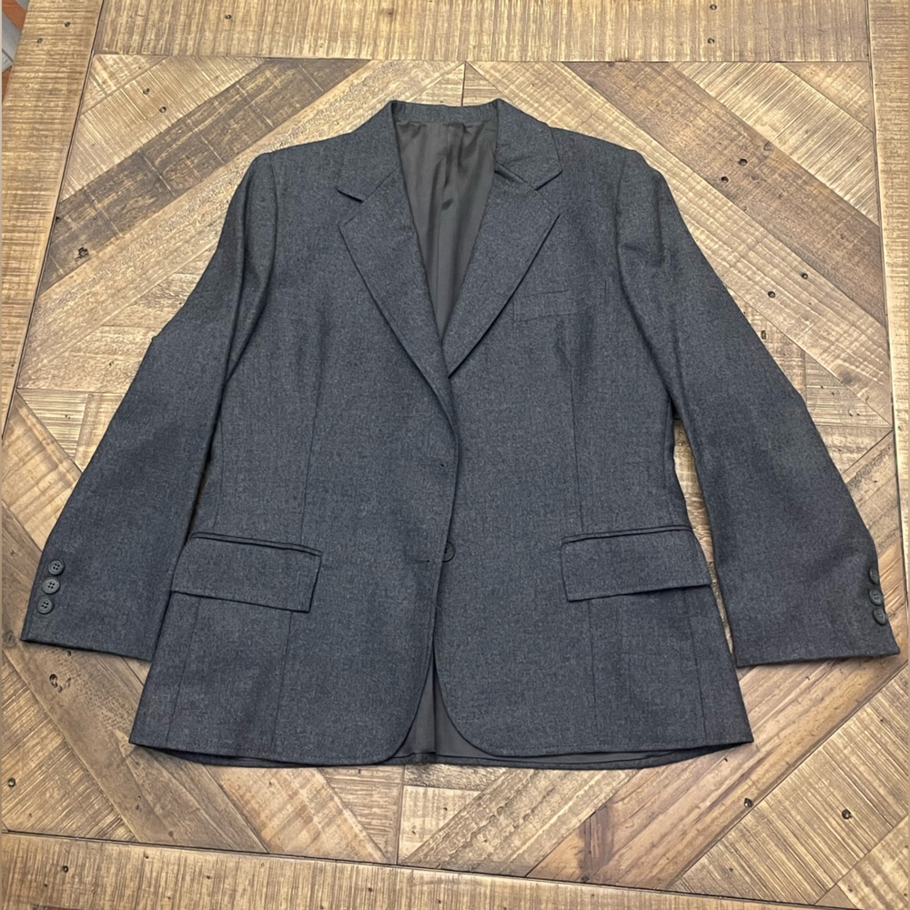 Sophisticated Dark Gray Wool Women's Blazer